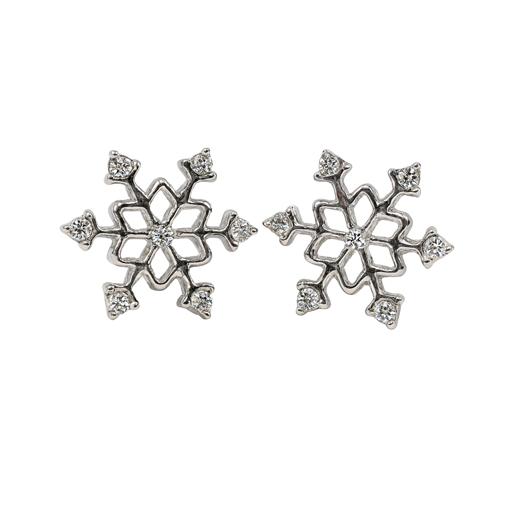 SILVER SNOWFLAKE STUD EARRINGS ( 350 ) – Ohmyjewelry.com