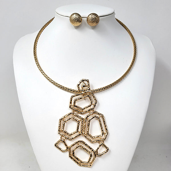 Irregular Geometric Chunky Choker Necklace