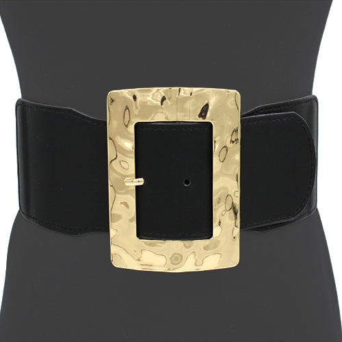 Stretch Braided belt with gold metal and resin buckle in Cream main image 1