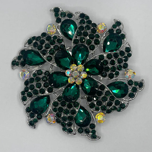 FLORAL PIN WHEEL BROOCH ( 06474 EM )