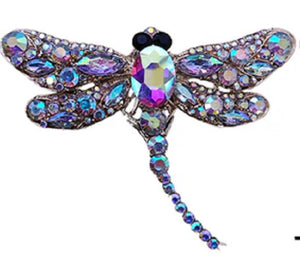 Gold DRAGONFLY BROOCH AB STONES ( 06681 GAB )