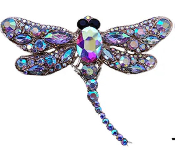 Gold DRAGONFLY BROOCH AB STONES ( 06681 GAB )