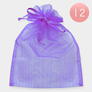 6.75" X 9.5" LIGHT PURPLE Organza Gift Bag 12 Pieces XL ( 1003 )