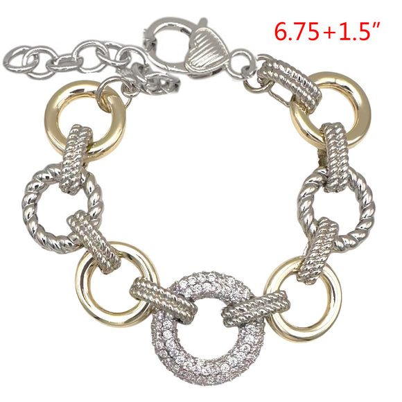 14K GOLD PLATED BRACELET CZ STONES ( 1021 B )