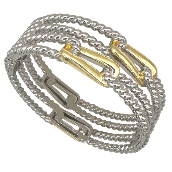 SILVER GOLD BANGLE ( 1031 B )