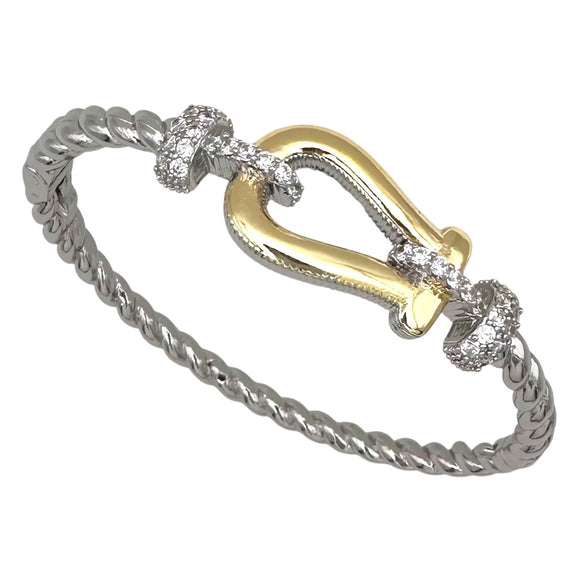 SILVER GOLD BANGLE ( 1046 B )