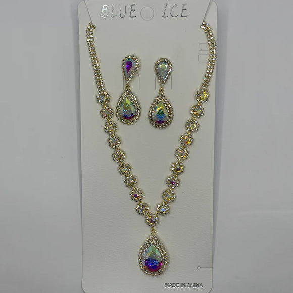 Gold AB Necklace Set ( 10898 GAB )