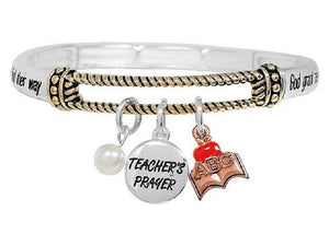 SILVER GOLD TEACHER'S PRAYER BANGLE ( 01011 3TPL )