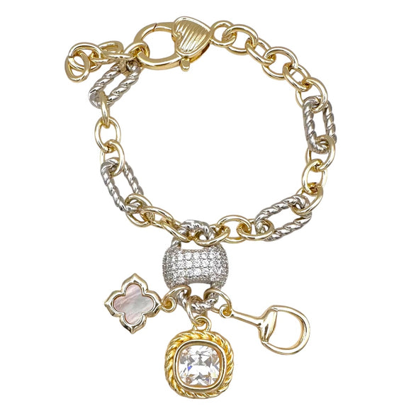 14K GOLD PLATED BRACELET CZ STONES ( 1102 B )