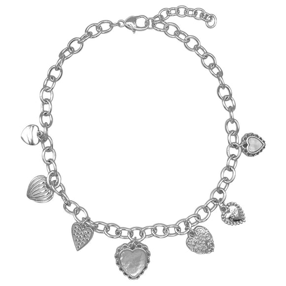 14K SILVER PLATED NECKLACE HEART ( 1119 X )