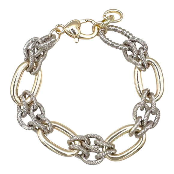 SILVER GOLD BRACELET ( 1130 B )
