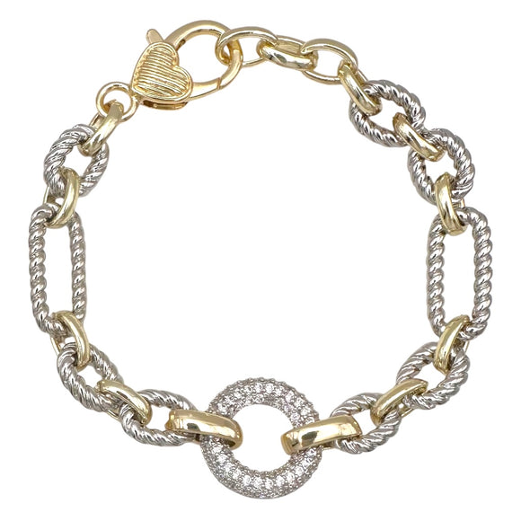 14K GOLD PLATED BRACELET CZ STONES ( 1180 B )
