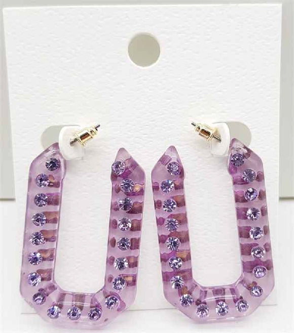 Lavender Acrylic Earrings ( 40225 GDLAV )