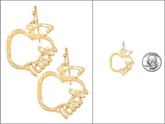 GOLD APPLE TEACH EARRINGS ( 6375 G )