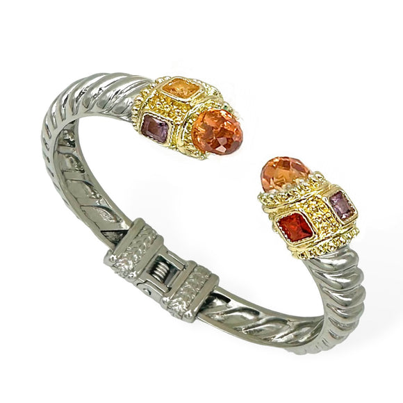 SILVER GOLD CUFF BANGLE CHAMPAGNE ( 1230 BCH )