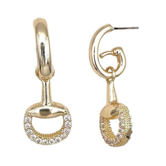 GOLD EARRINGS CLEAR CZ STONES ( 1273 EG )