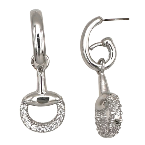 SILVER EARRINGS CLEAR CZ STONES ( 1273 EX )