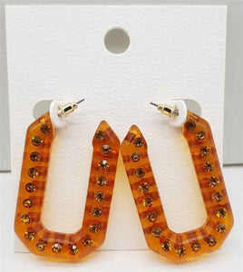 Orange Acrylic Earrings ( 40225 GDORG )