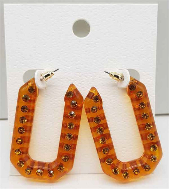 Orange Acrylic Earrings ( 40225 GDORG )