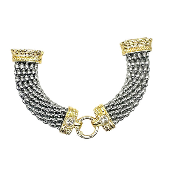 14K GOLD PLATED BRACELET CLEAR CZ STONES ( 1409 BC )