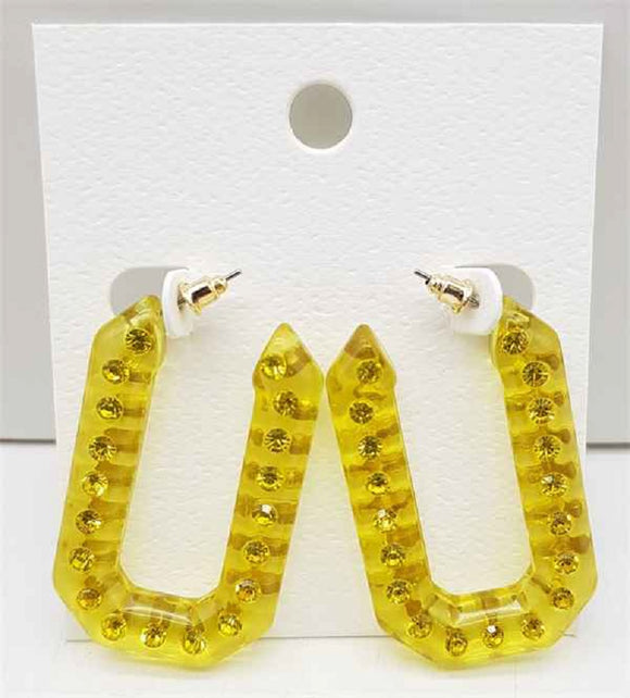 Yellow Acrylic Earrings ( 40225 GDYLL )