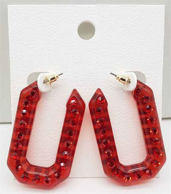 Red Acrylic Earrings ( 40225 GDRED )