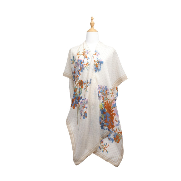 LIGHT FLORAL MULTICOLOR WRAP KIMONO ( 960013 LTMT )