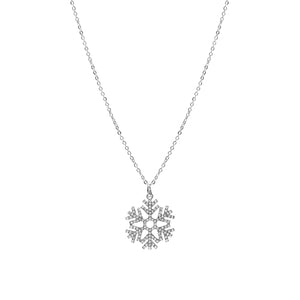 SILVER SNOWFLAKE NECKLACE ( 17405 XCRS )