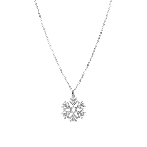 SILVER SNOWFLAKE NECKLACE ( 17405 XCRS )