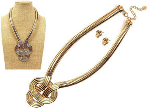 GOLD METAL NECKLACE SET ( 8212 GD )