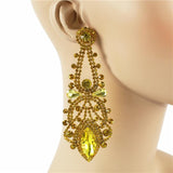 GOLD YELLOW EARRINGS STONES ( 2021 GYL ) (CLIP)