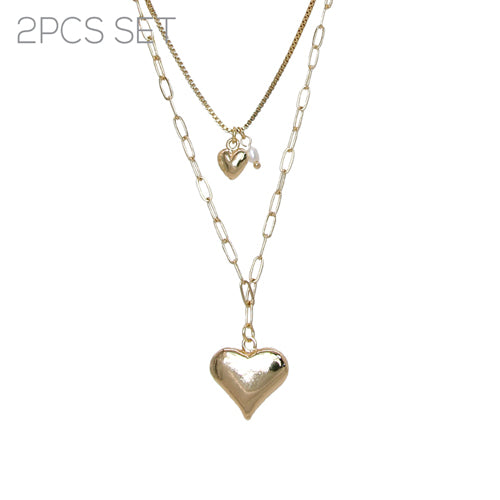 GOLD HEART NECKLACE ( 18478 VWHG )