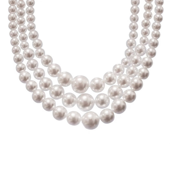 WHITE PEARL NECKLACE ( 18497 WHR )