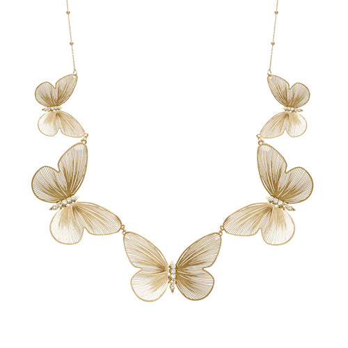 GOLD BUTTERFLY NECKLACE ( 18498 CRG )