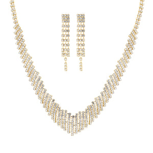 V SHAPE NECKLACE SET ( 18534 CRG )