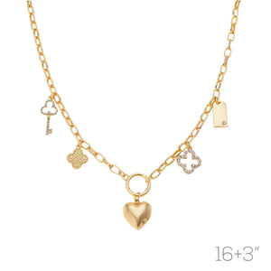 GOLD HEART NECKLACE ( 18622 CRG )