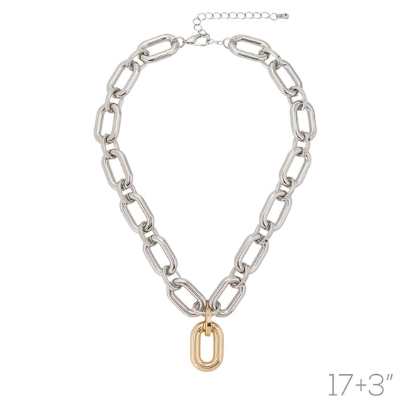 SILVER GOLD NECKLACE SET ( 18824 MP )