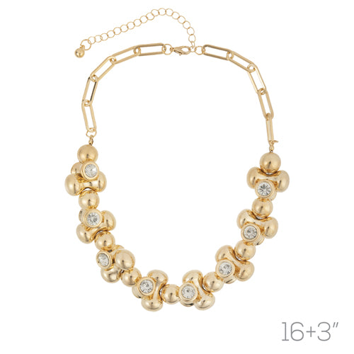 GOLD BALL NECKLACE ( 18928 CRG )