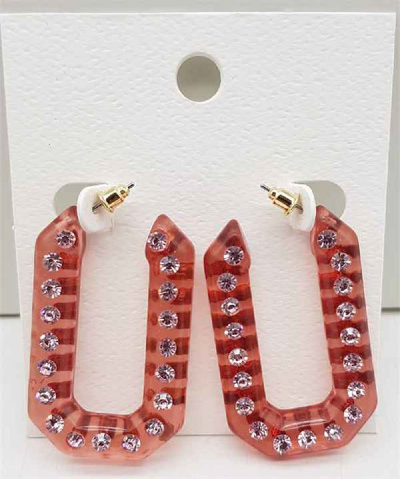 Pink Acrylic Earrings ( 40225 GDPNK )