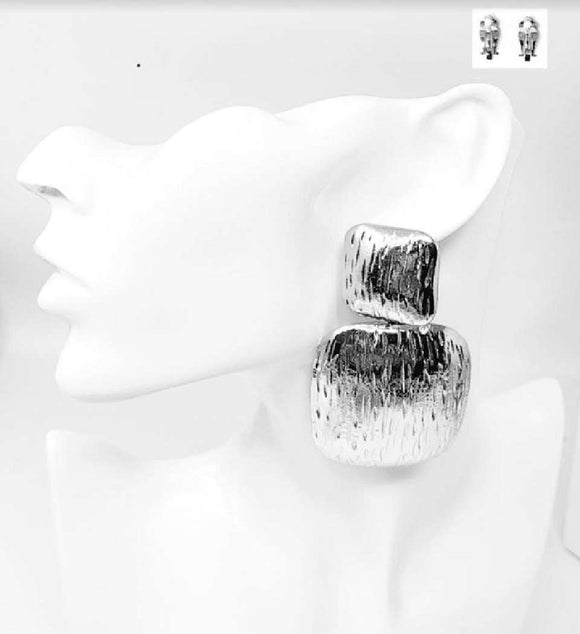 SILVER CLIP ON EARRINGS ( 21010 R )