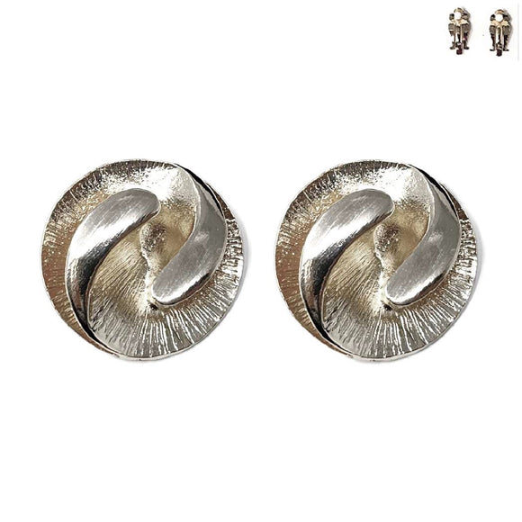 SILVER CIRCLE EARRINGS CLIP ON ( 20235 R )