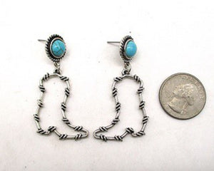 WESTERN COWBOY BOOTS WIRE DANGLE EARRINGS ( 2433 SBTQ )