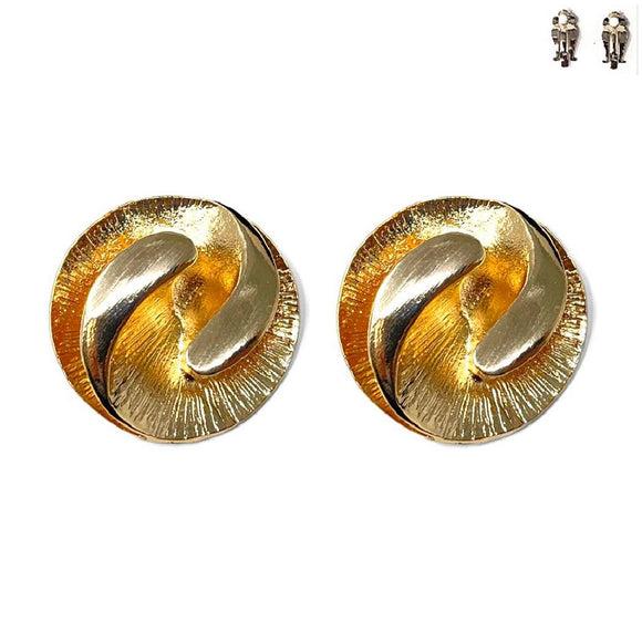 GOLD CIRCLE EARRINGS CLIP ON ( 20235 G )