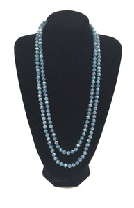 8mm 60" KNOTTED BLUE BEADED LONG NECKLACE ( 0064 BLE255 )