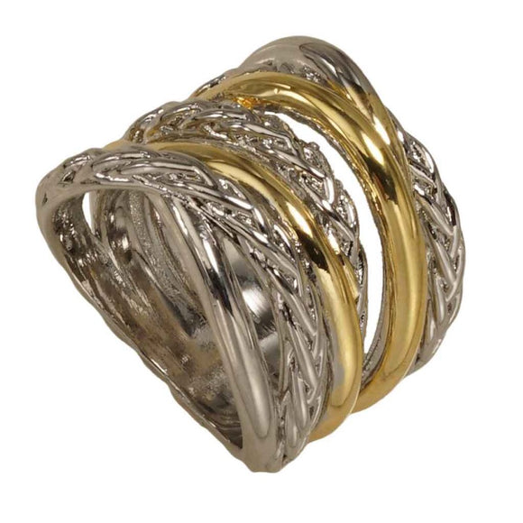 SILVER GOLD RING SIZE 10 ( 2022 K10 )
