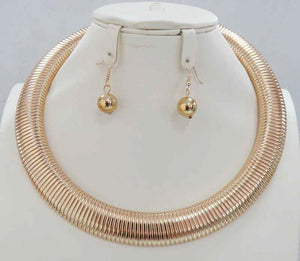 GOLD METAL NECKLACE SET ( 4943 G )