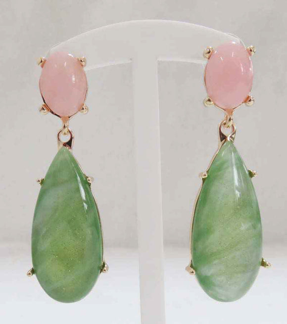 PINK GREEN EARRINGS ( 3408 PG )