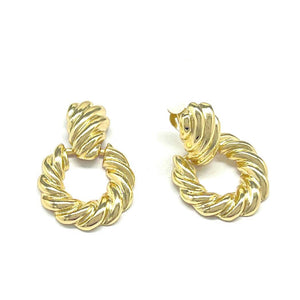 TWIST DROP CLIP ON EARRINGS ( 8315 G )