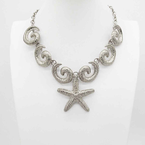 SILVER NECKLACE SET ( 0582 RH )