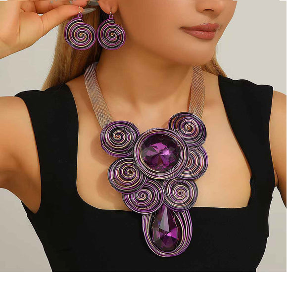PURPLE NECKLACE SET ( 1518 PU )